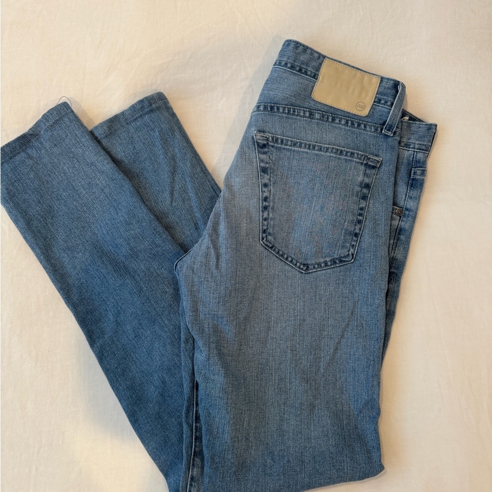 AG Tellis Jeans 33x34 Slim Fit Light Wash Stretch Denim Adriano Goldschmied